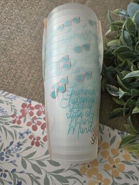 C&C California Frosted Tumblers with Teal and Pink Sunglasses Design